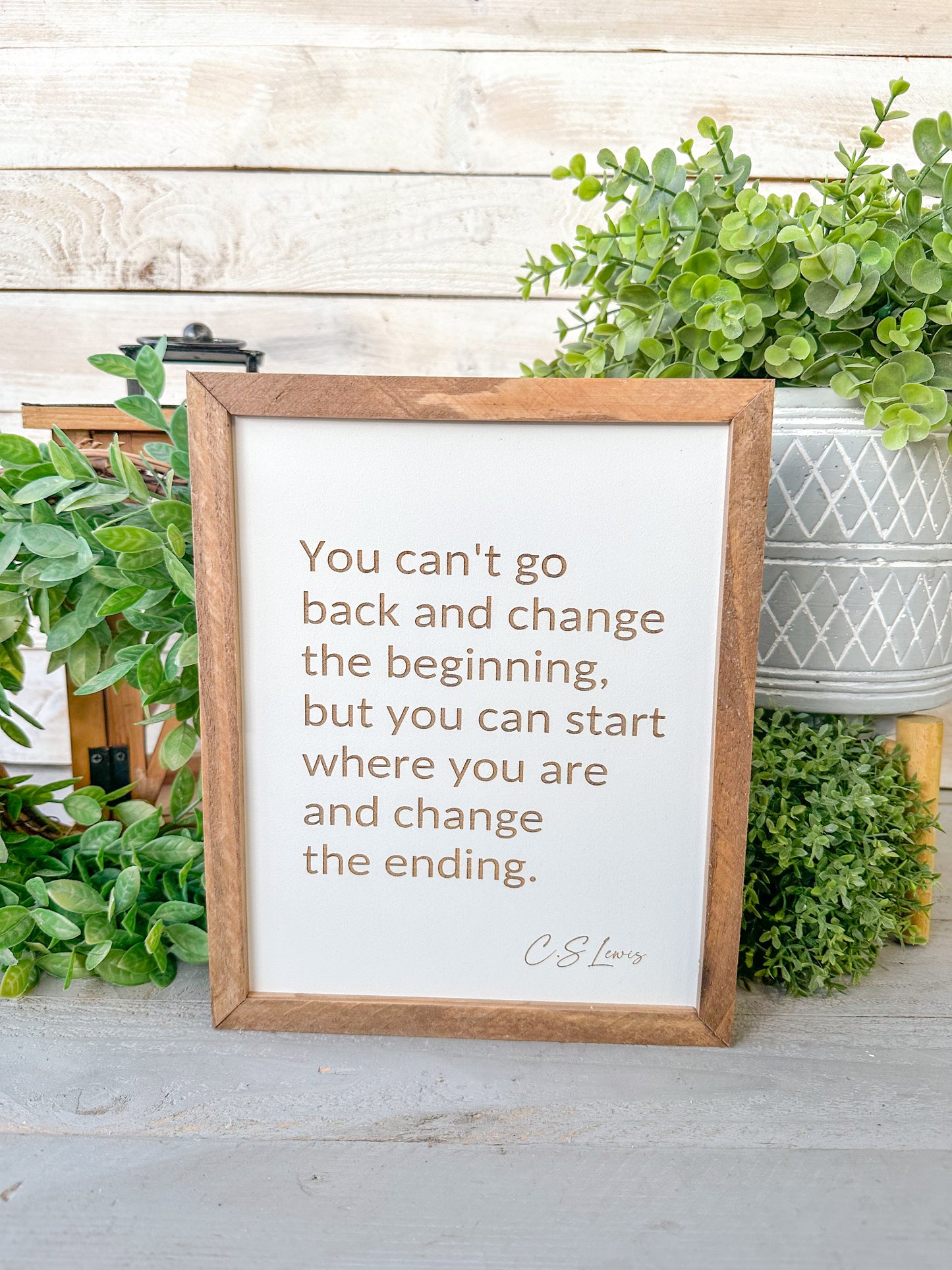 You can’t go back - C.S. Lewis Laser engraved wood sign.