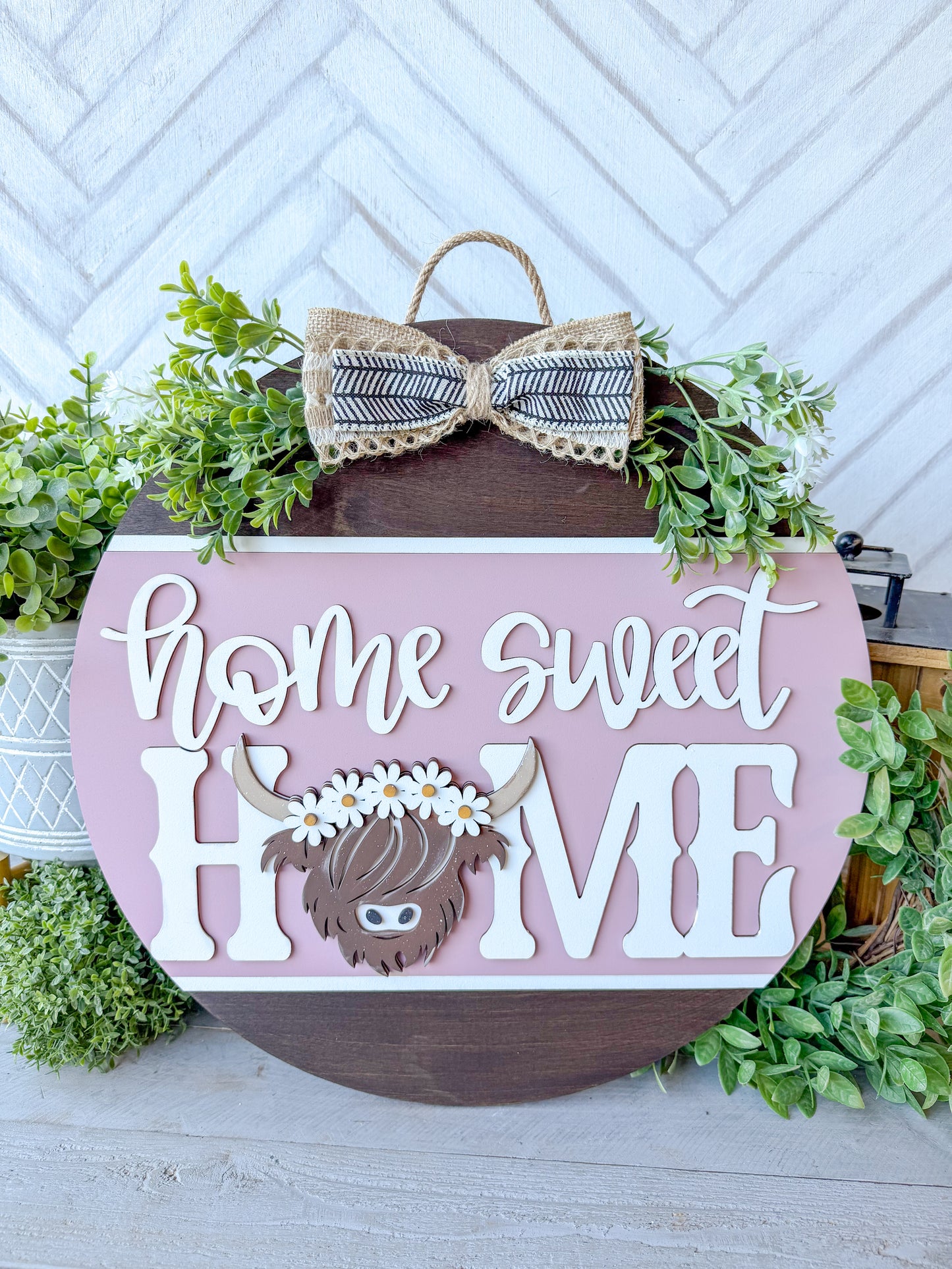 home sweet home highland door round