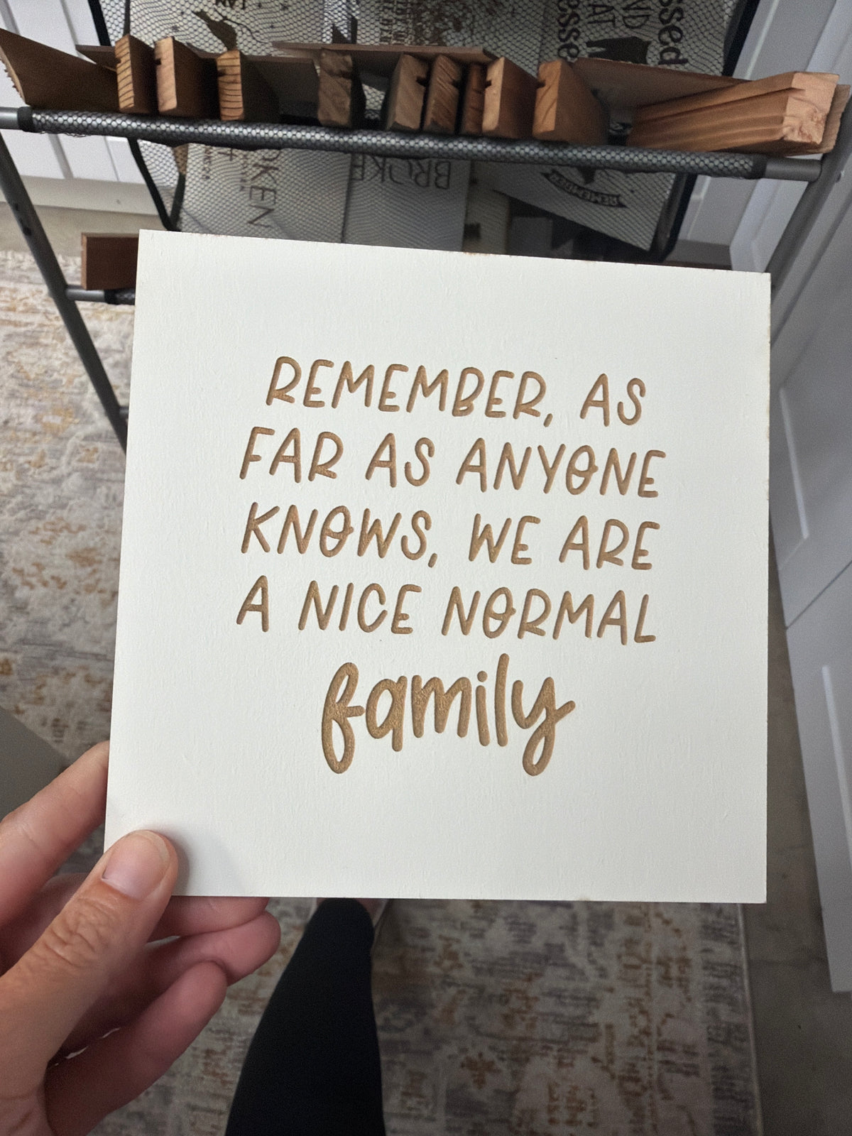 Remember, as far as anyone knows we are a nice normal family.