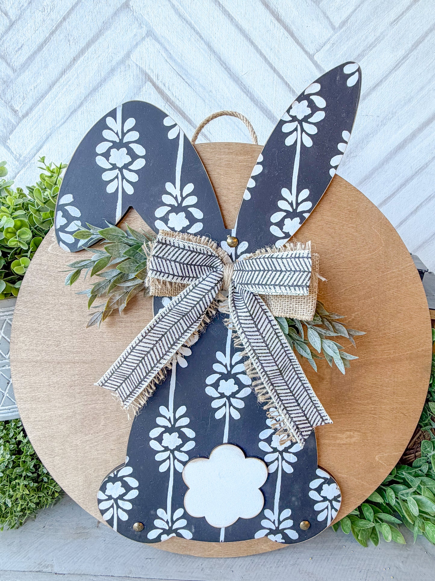 bunny shaped 18-inch door hanger
