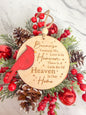 Because that one we love in heaven, cardinal wooden ornament.