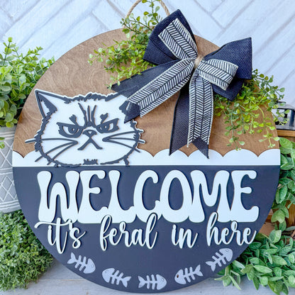 Welcome its feral in here 18 inch cat door round