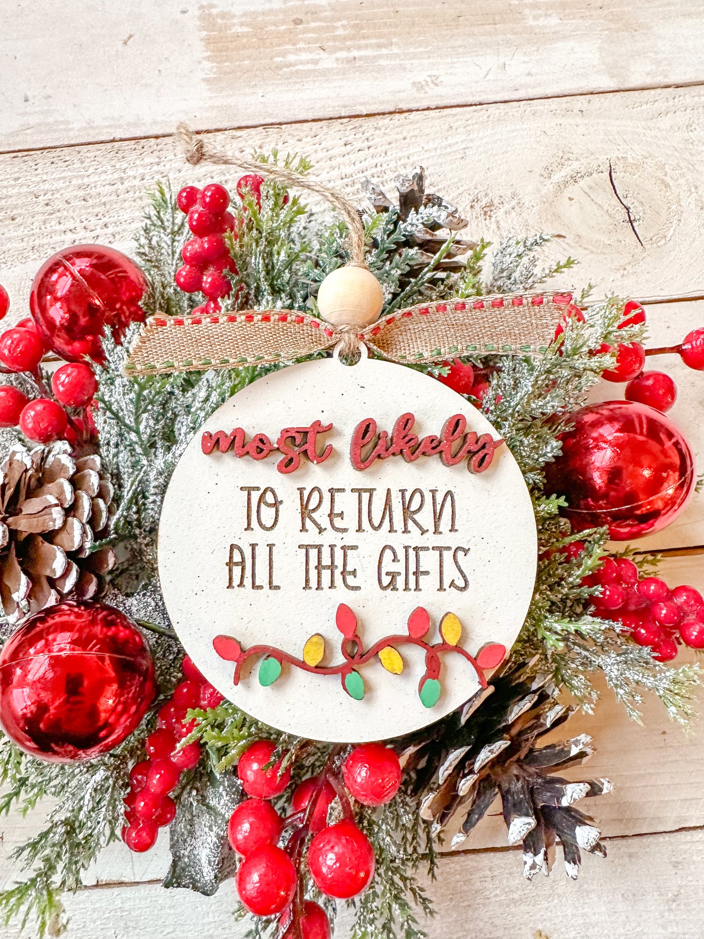 Most likely too funny Christmas ornaments or gift tags