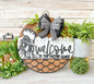 Welcome to the Fuster Cluck 18" Round Door Hanger – Hand-Painted Laser Cut Funny Farmhouse Sign