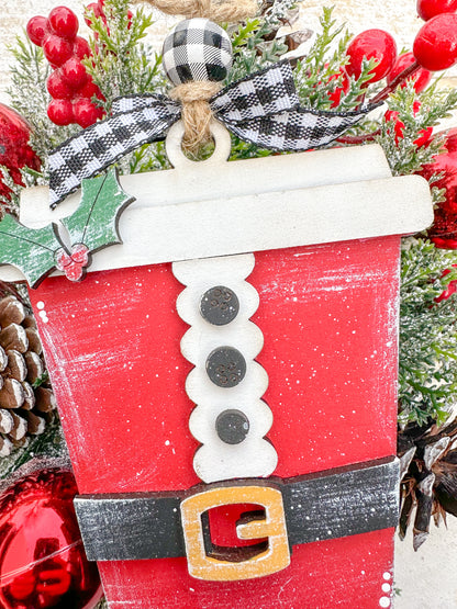 Santa Coffee Cup Ornament with Gift Card Holder