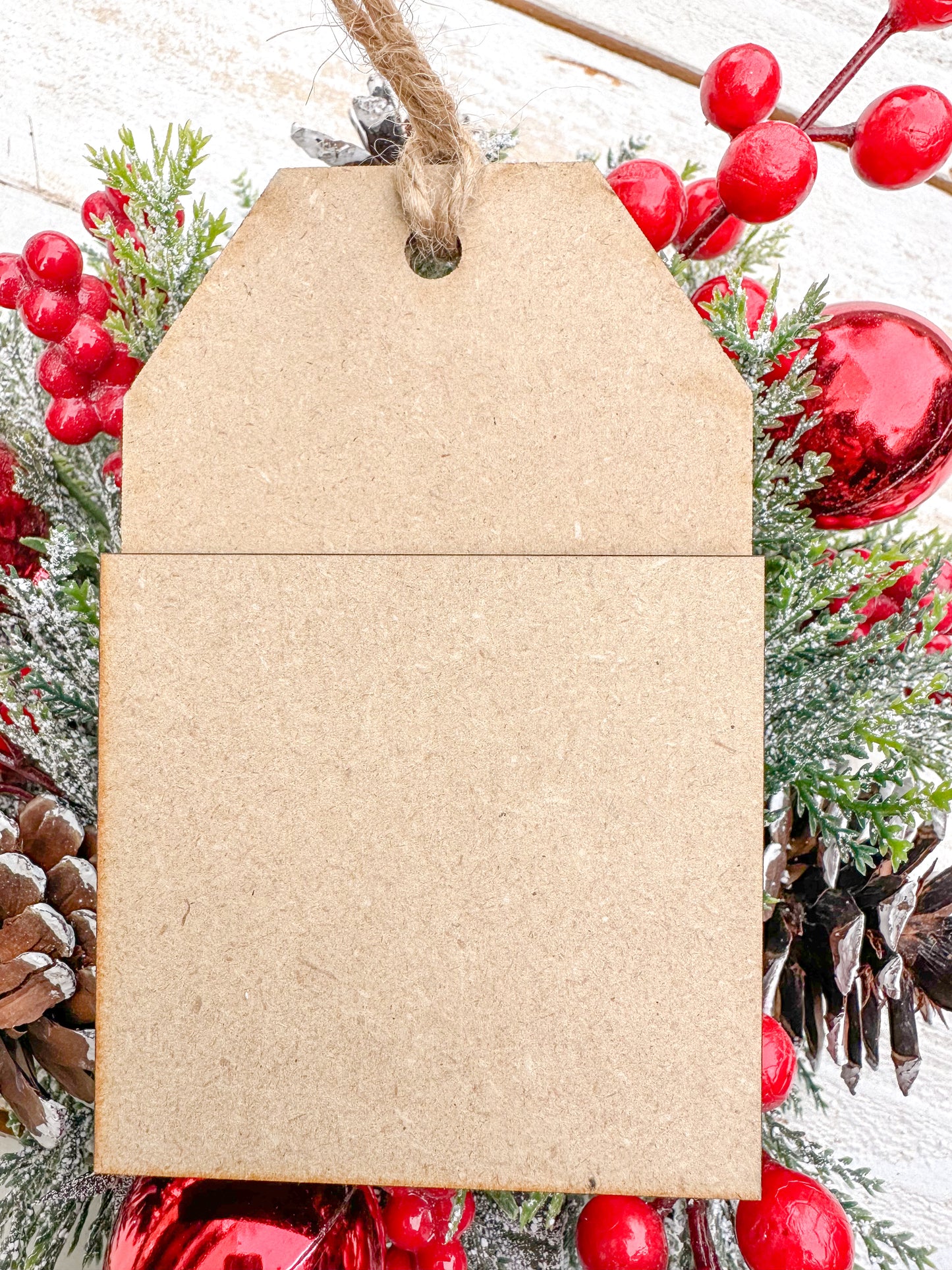 Mittens & Snowflakes Gift Card HolderTag Ornament