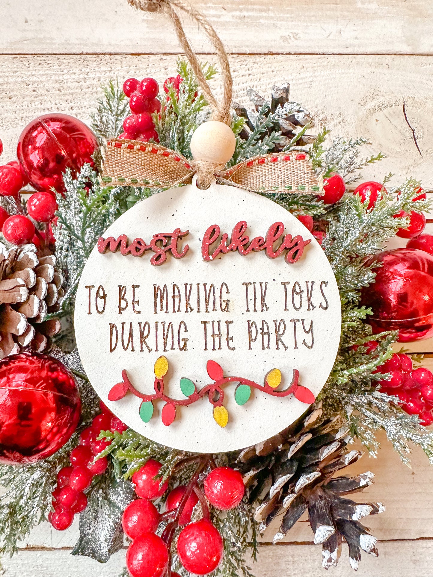 Most likely too funny Christmas ornaments or gift tags