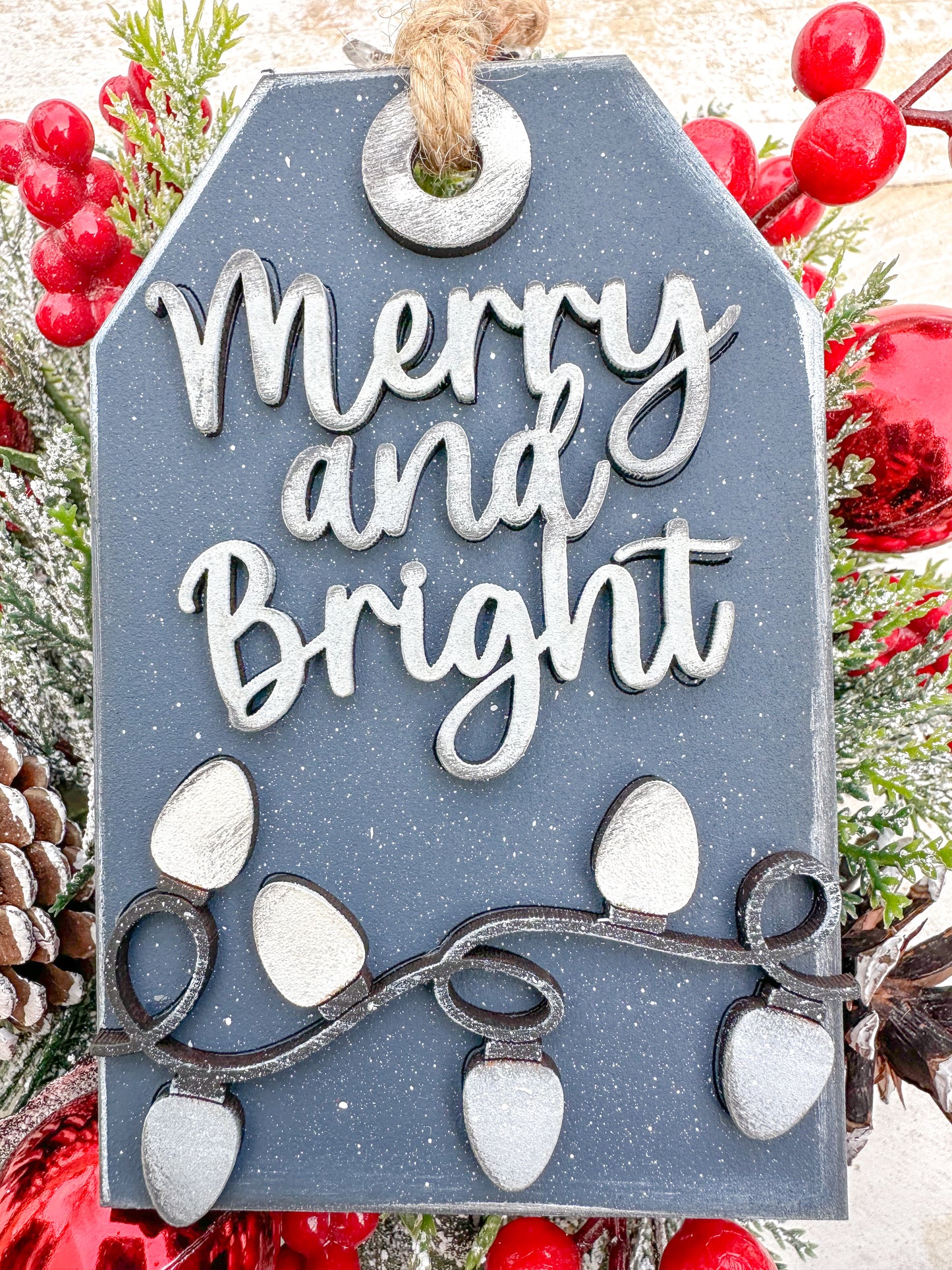 Merry and Bright Gift Card Holder Tag Ornament