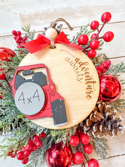 Adventure Awaits 4x4 Ornament