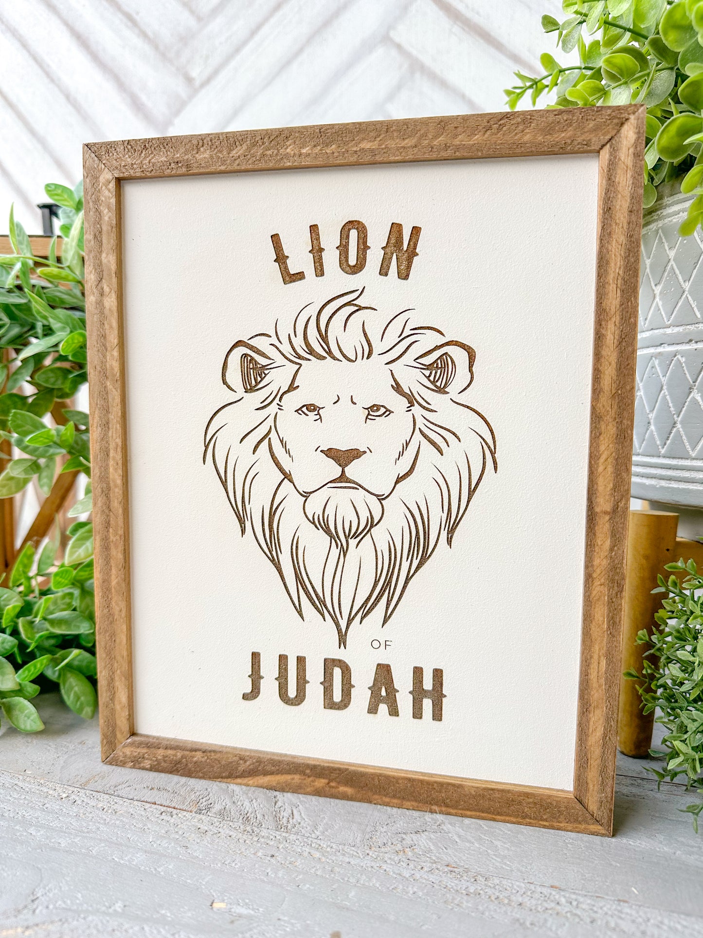 Lion of Judah Laser Engraved Wooden Sign