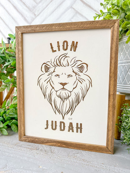 Lion of Judah Laser Engraved Wooden Sign