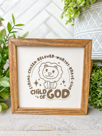 Child of God-Laser Engraved Wooden Sign