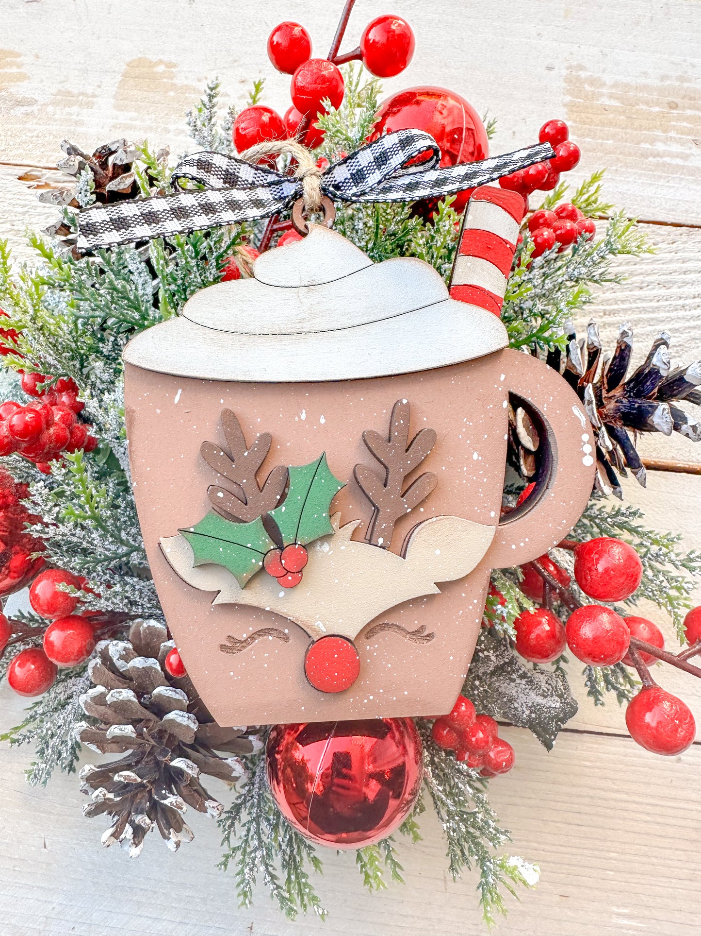 Reindeer Hot Cocoa Gift Card Holder Ornament