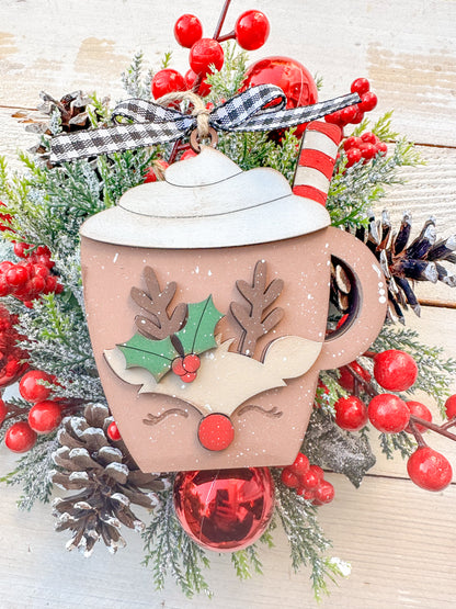 Reindeer Hot Cocoa Gift Card Holder Ornament