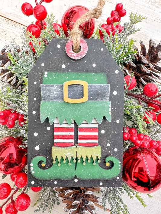 Elf Legs Gift Card Holder Tag Ornament