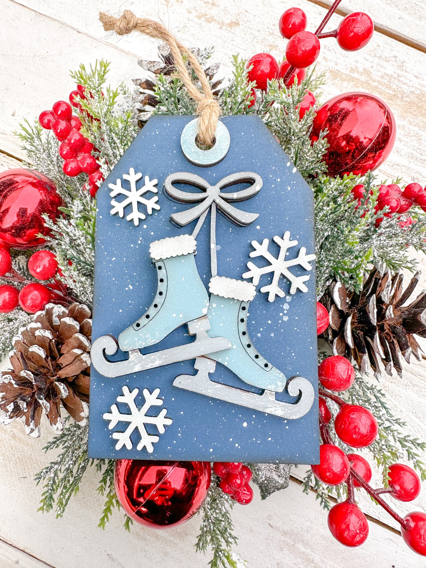 Ice Skates Gift Card Holder Tag Ornament