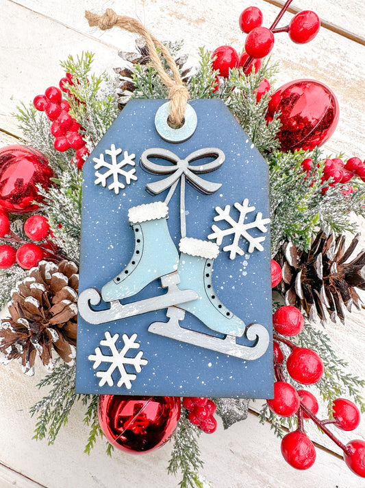 Ice Skates Gift Card Holder Tag Ornament
