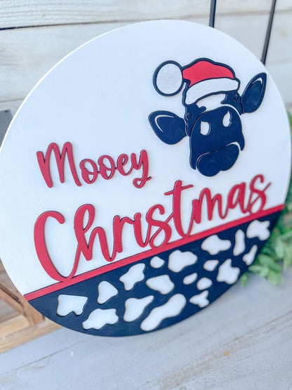 Mooey Christmas / Wooden Door Round