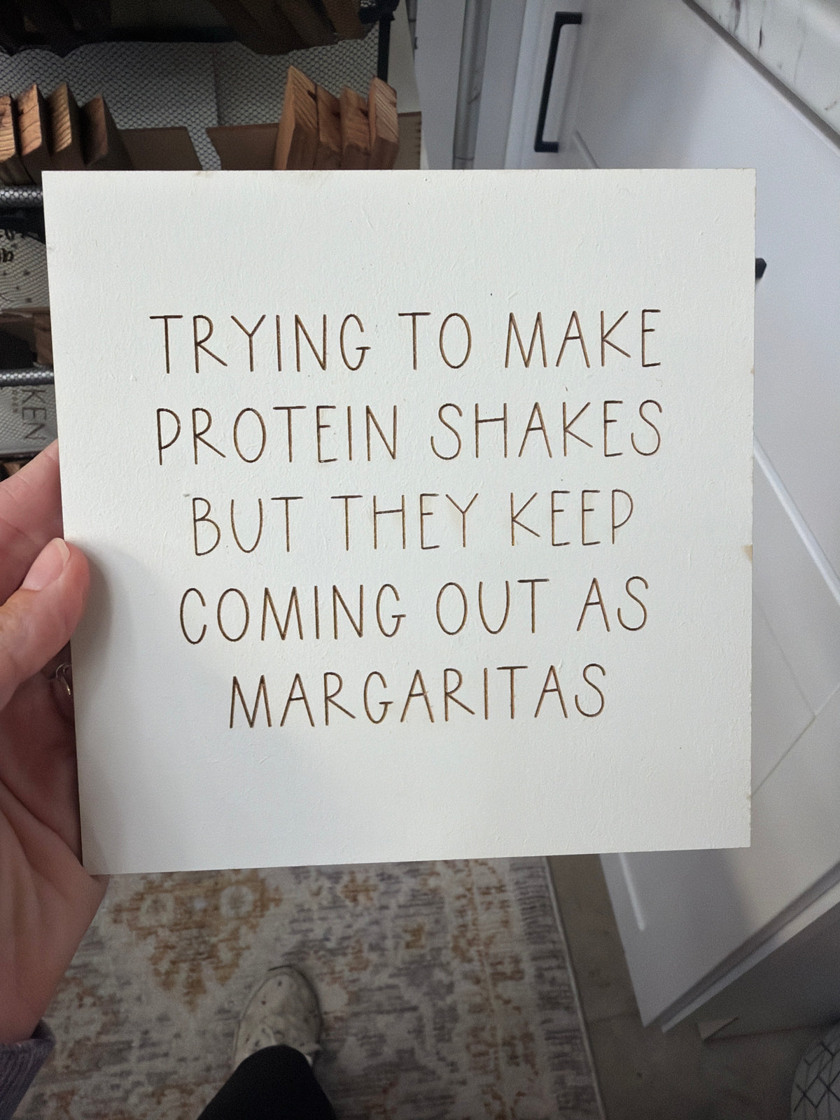 Trying to make protein shakes, but they keep coming out as margaritas . ￼