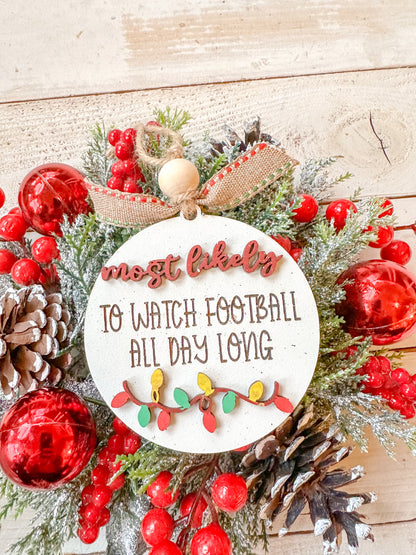 Most likely too funny Christmas ornaments or gift tags