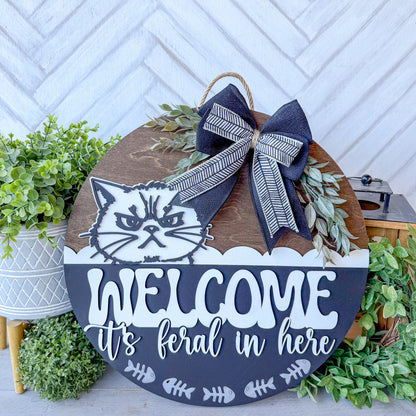 Welcome its feral in here 18 inch cat door round