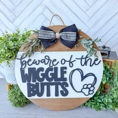 beware of the wiggle butts 18 inch dog door round