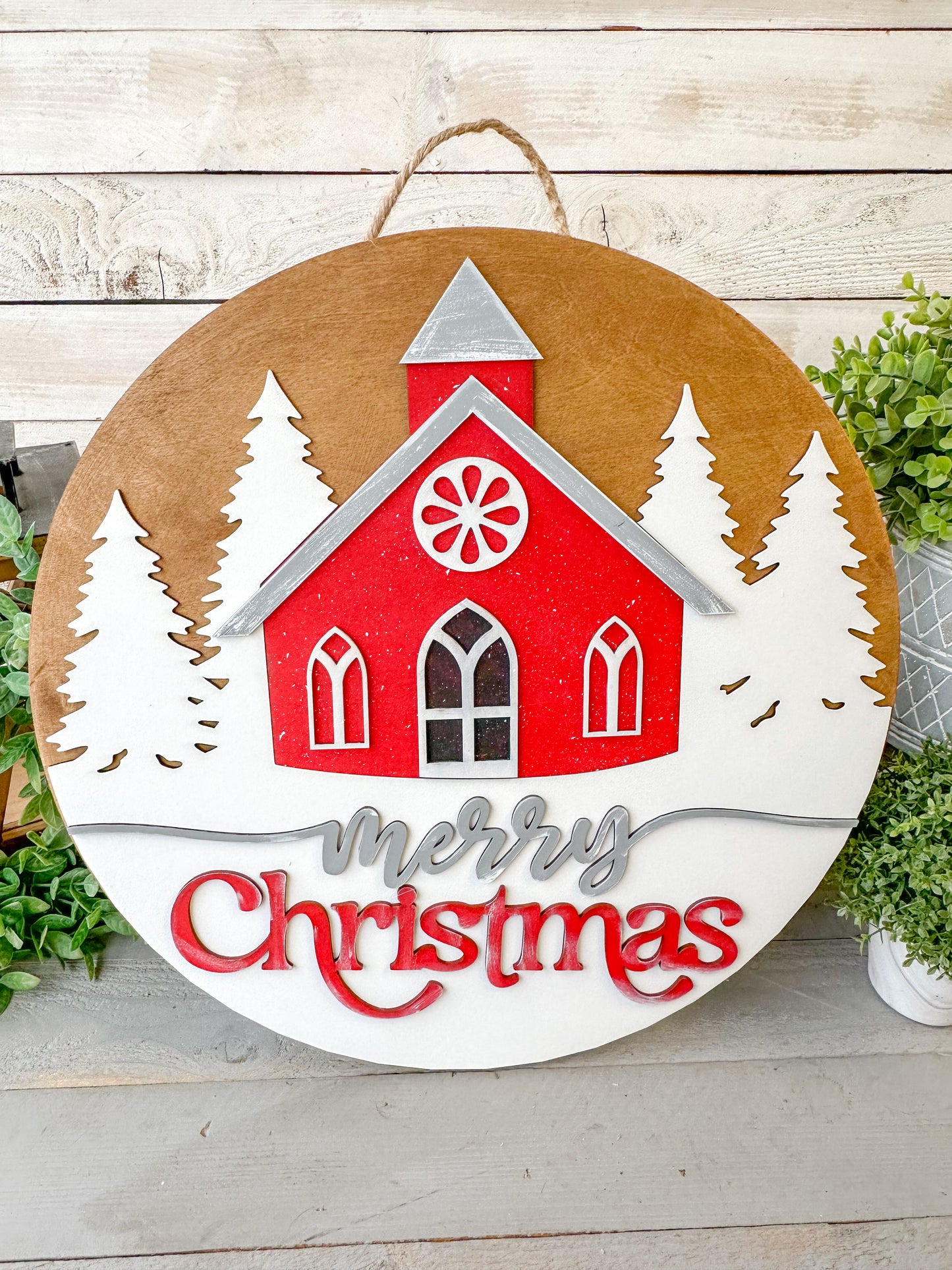Merry Christmas church round