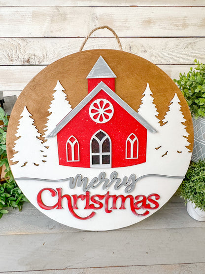 Merry Christmas church round