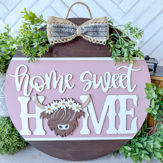 home sweet home highland door round