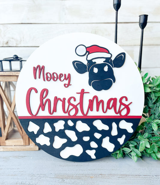 Mooey Christmas / Wooden Door Round