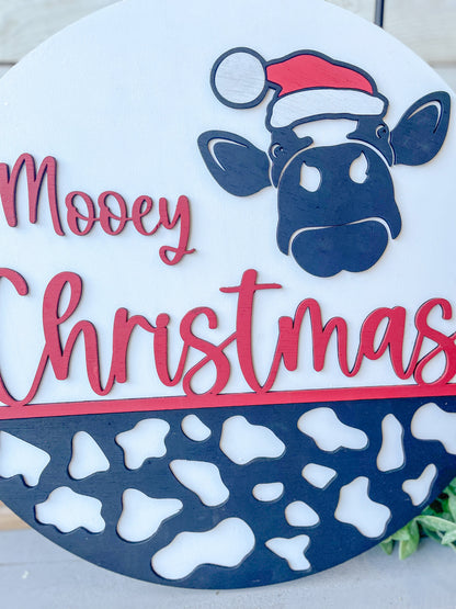 Mooey Christmas / Wooden Door Round