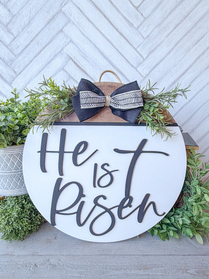 he is risen 18inch Easter door round