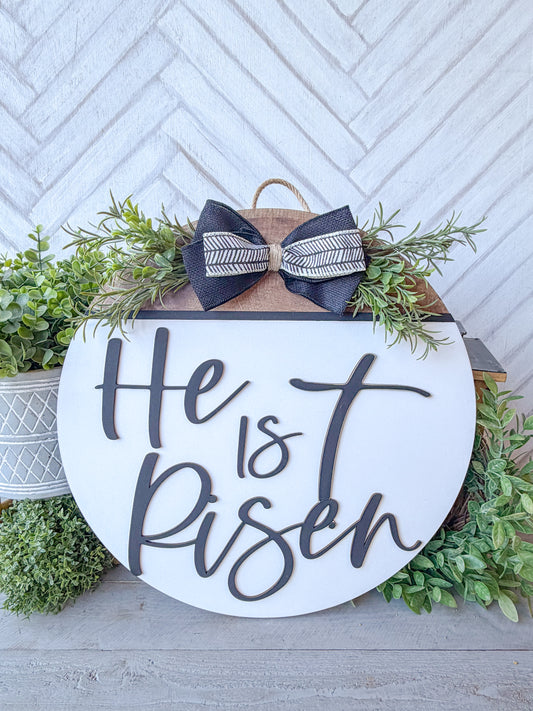 he is risen 18inch Easter door round