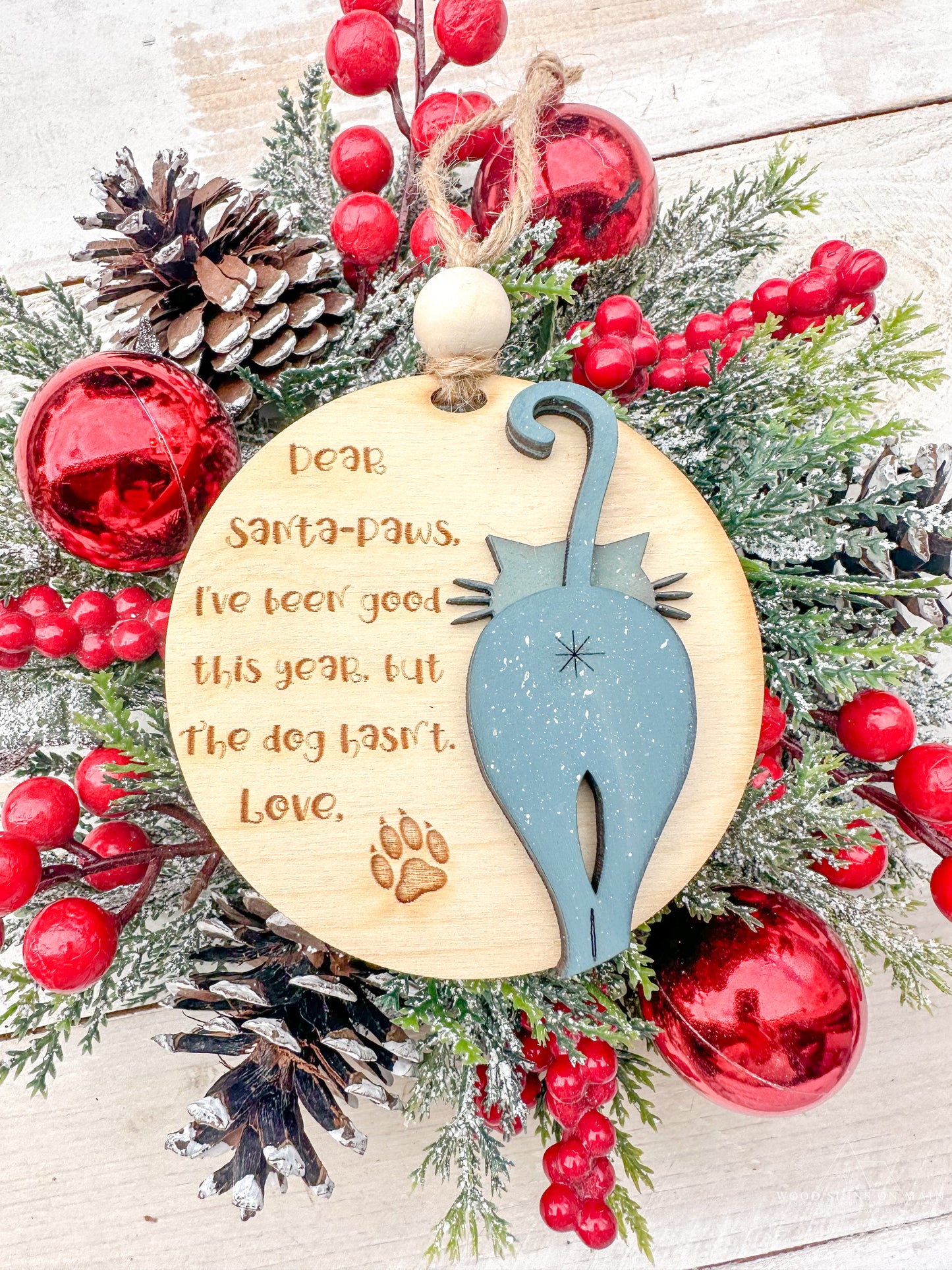cat  body paw ornament
