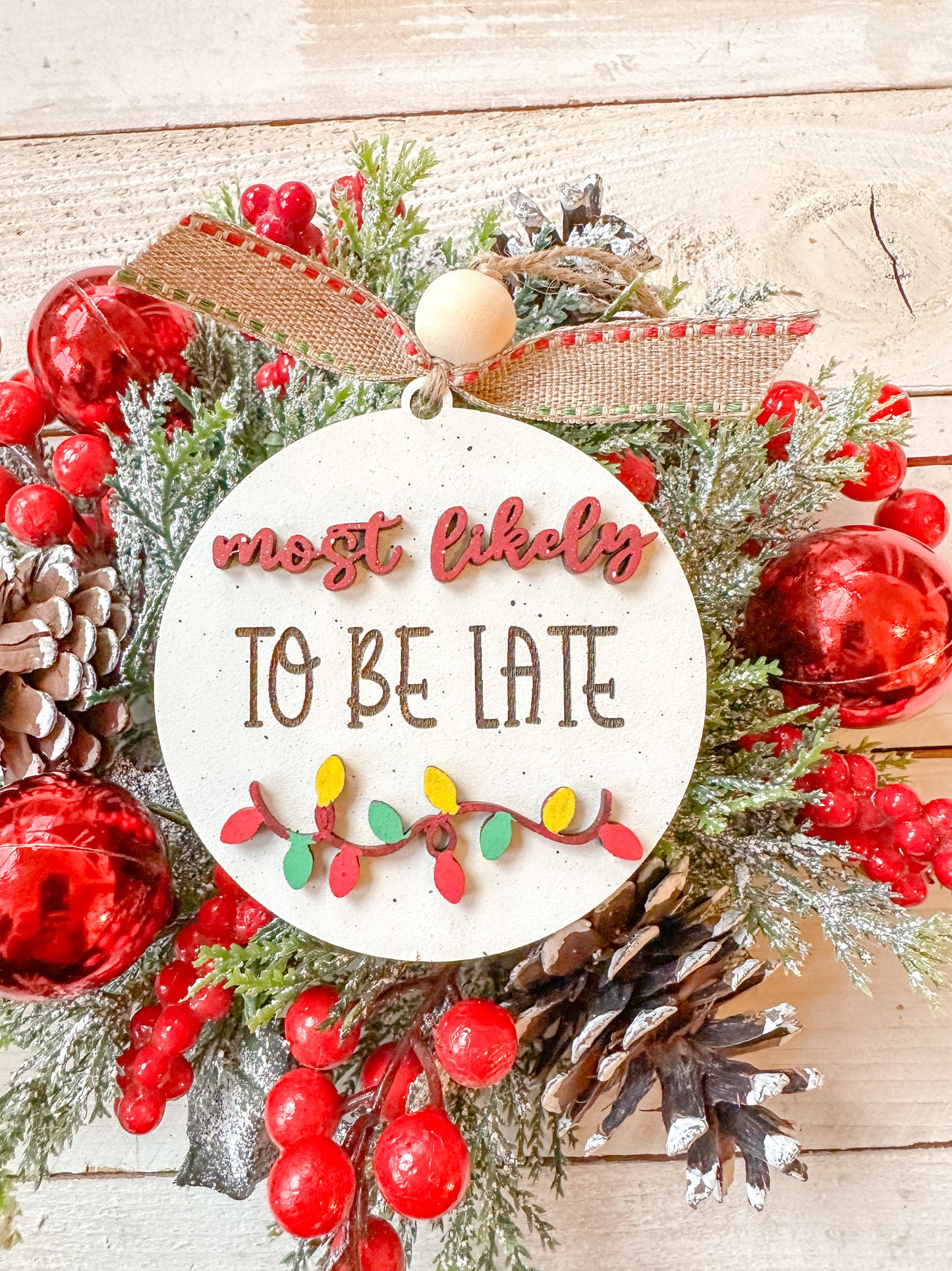 Most likely too funny Christmas ornaments or gift tags
