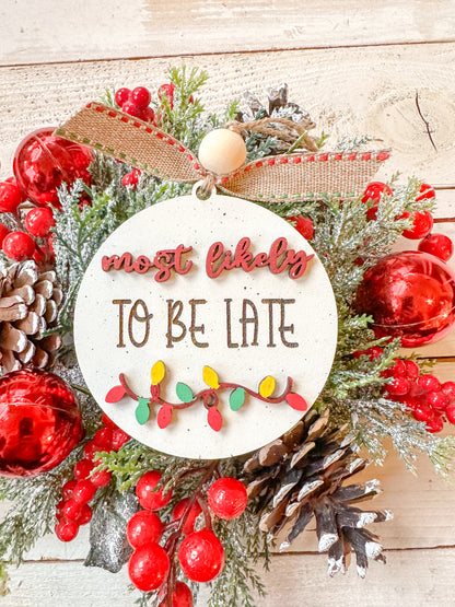 Most likely too funny Christmas ornaments or gift tags