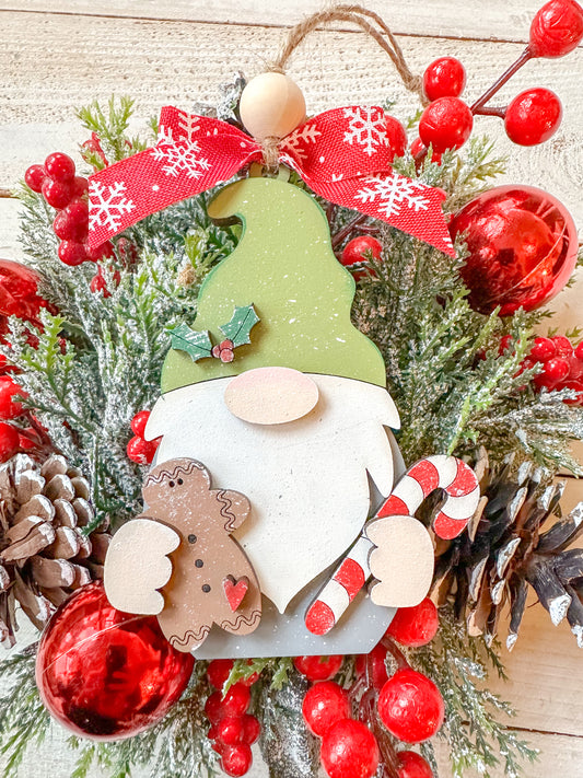 Gnome Shaped w/ gingerbread & candy cane