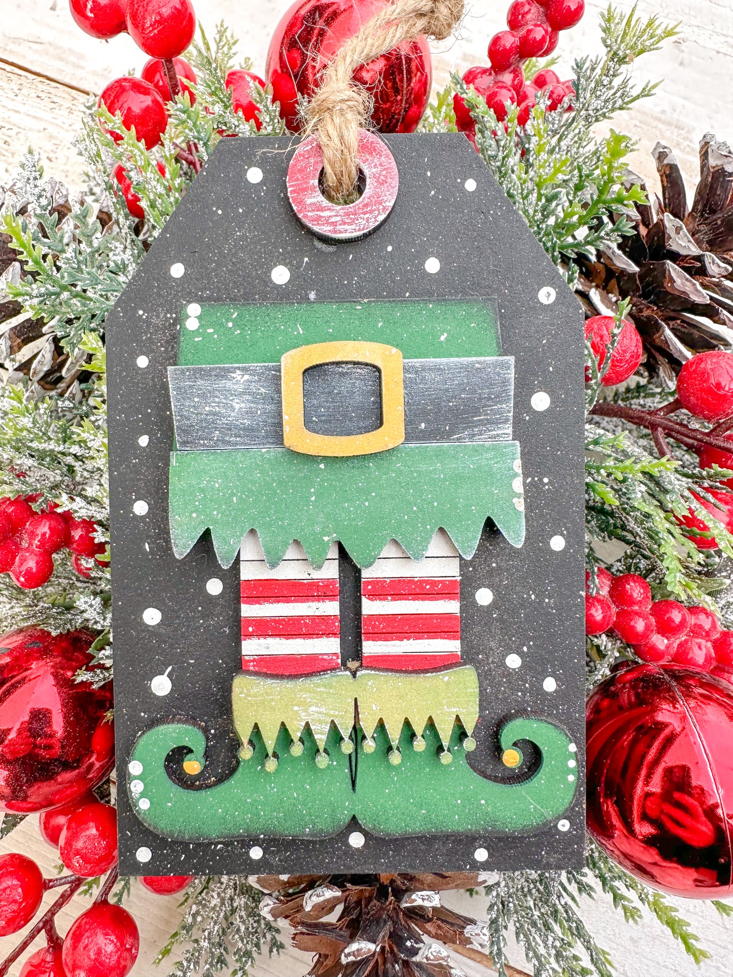 Elf Legs Gift Card Holder Tag Ornament