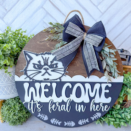 Welcome its feral in here 18 inch cat door round