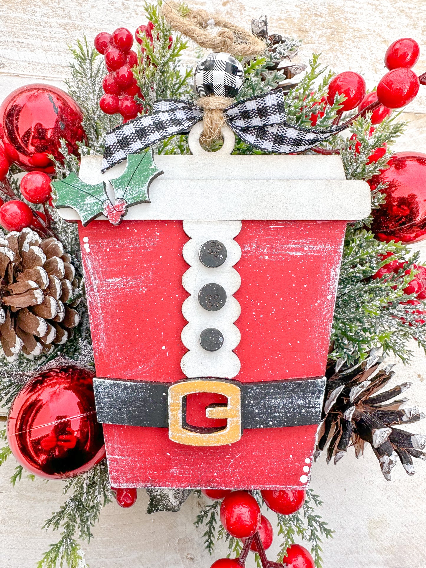 Santa Coffee Cup Ornament with Gift Card Holder