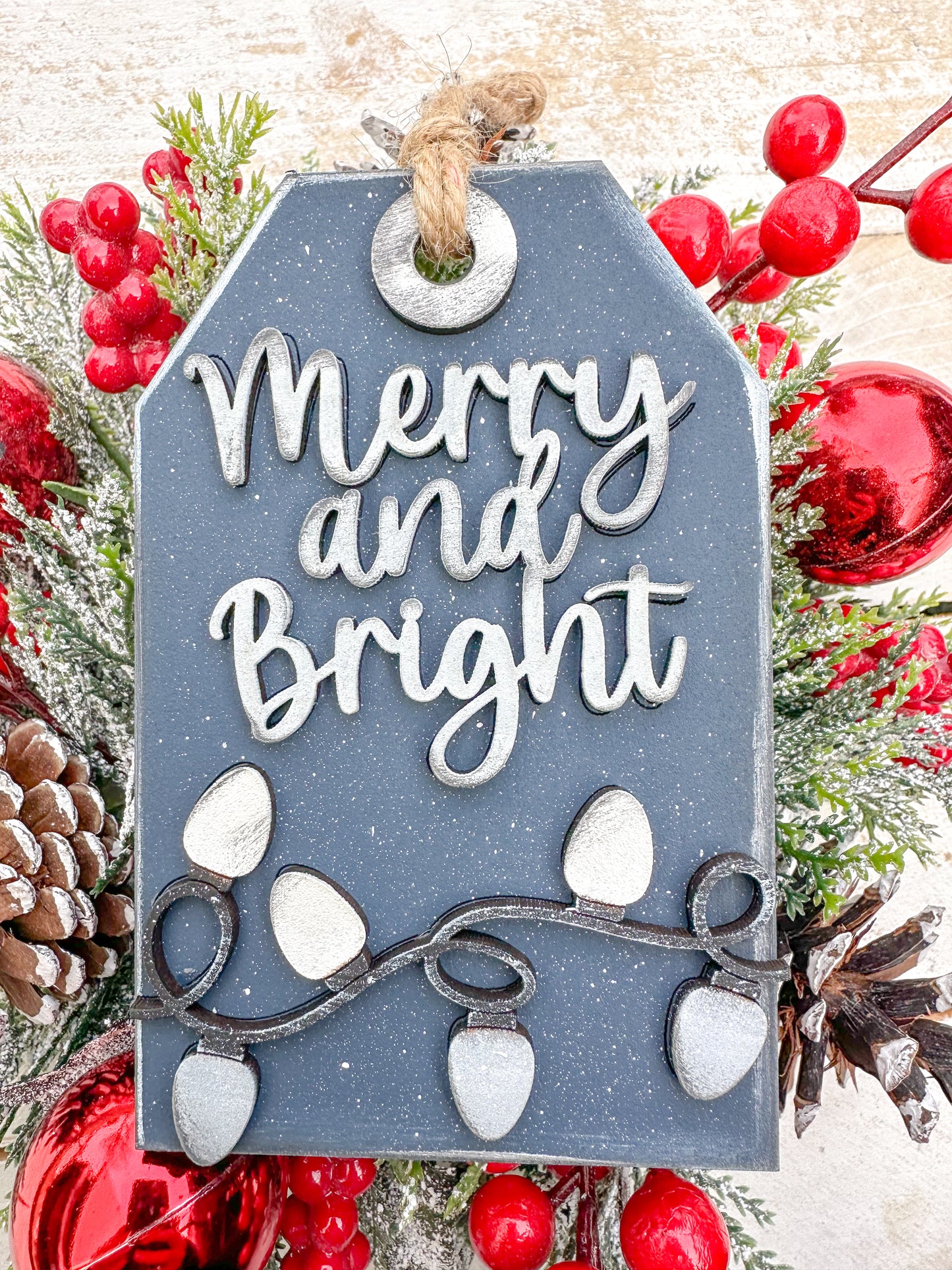 Merry and Bright Gift Card Holder Tag Ornament