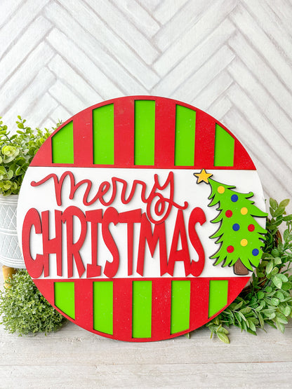 Merry Christmas with tree BRIGHT COLORS