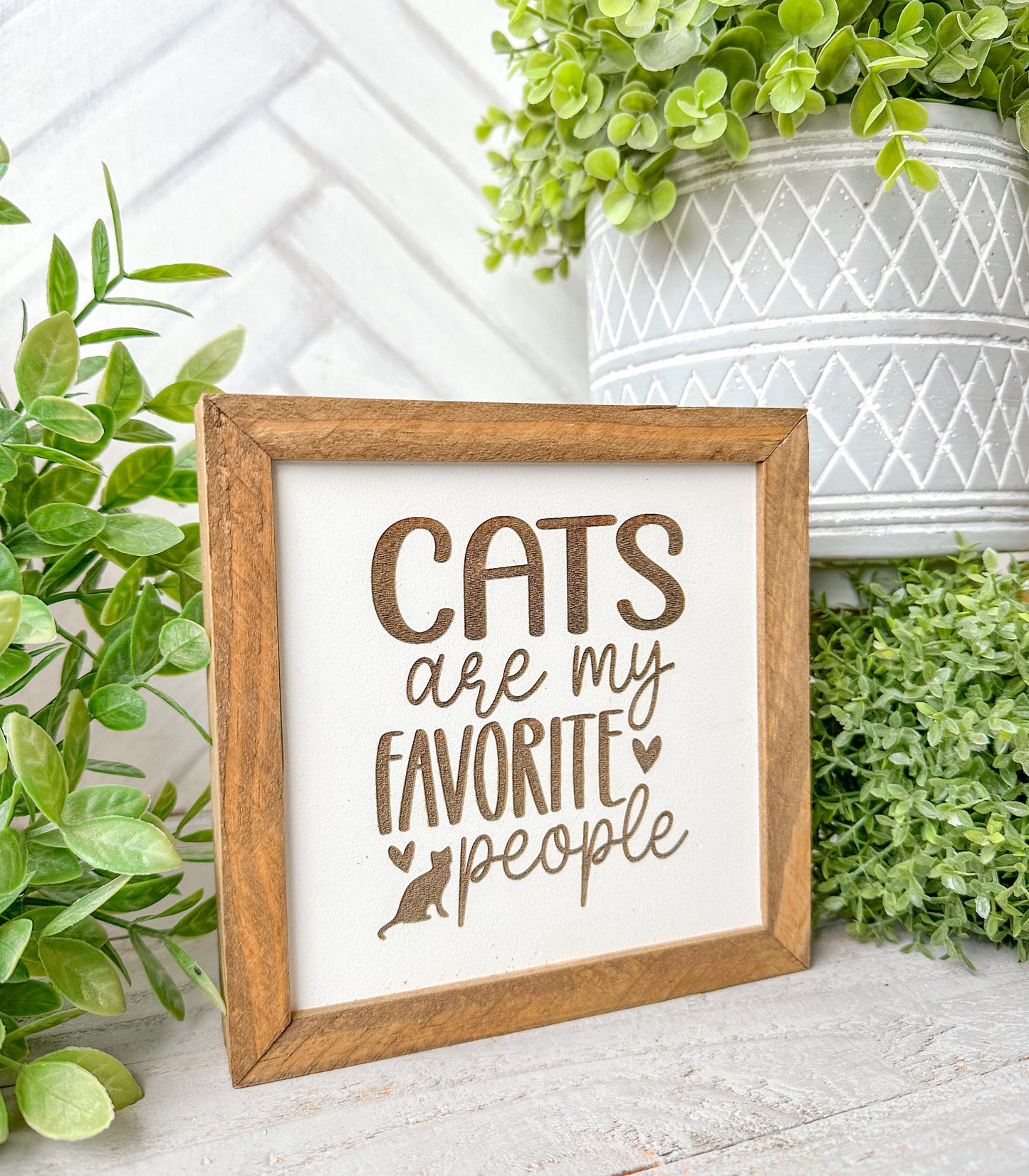 Cats Are My Favorite People-Laser Engraved Wooden Sign