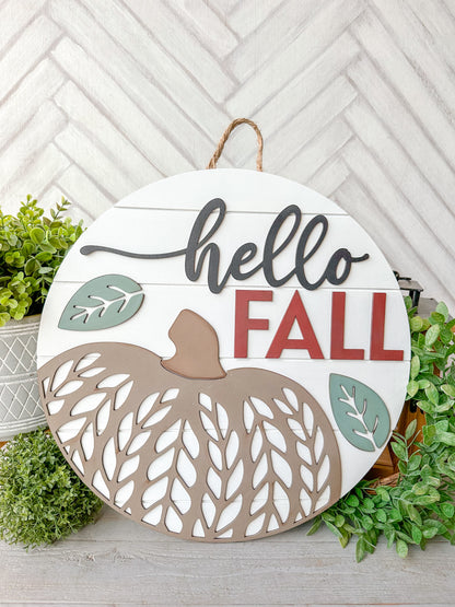 Hello Fall Porch Door Hanger