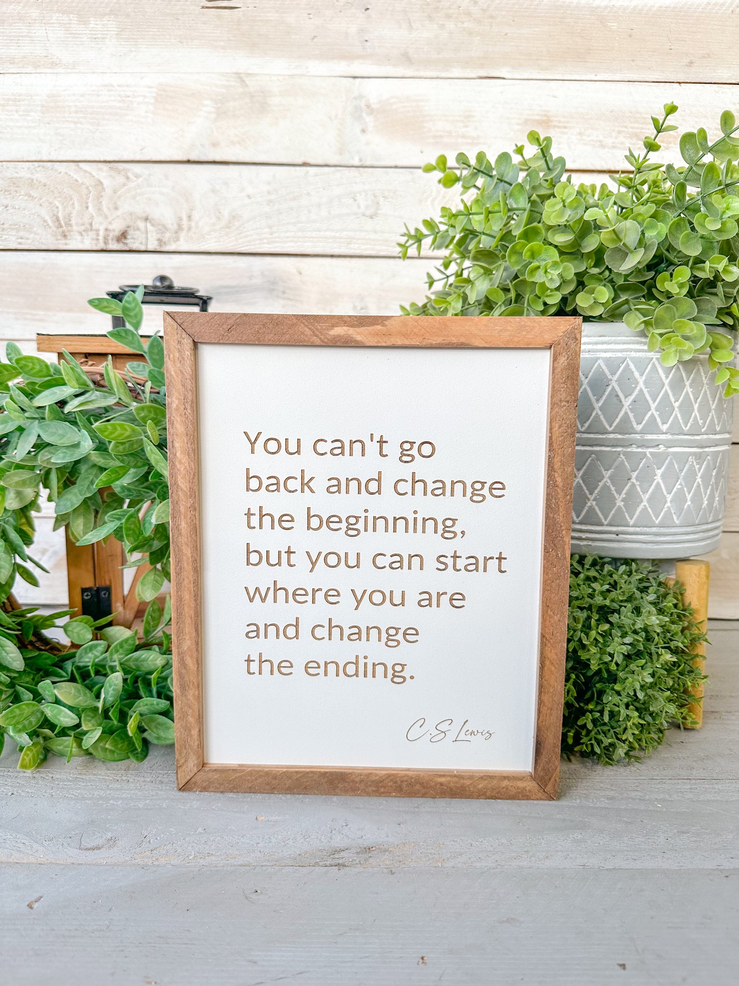 You can’t go back - C.S. Lewis Laser engraved wood sign.