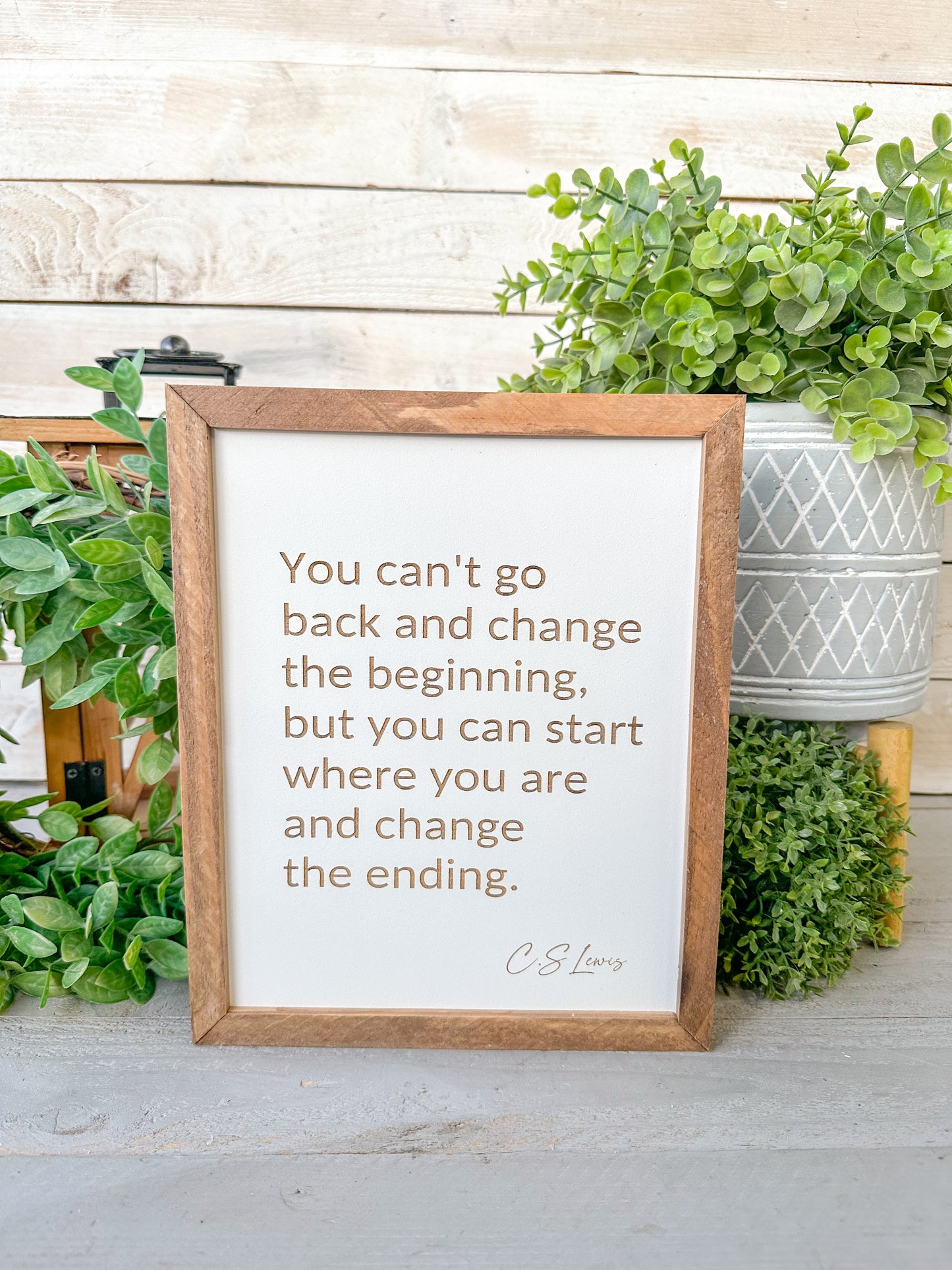 You can’t go back - C.S. Lewis Laser engraved wood sign.
