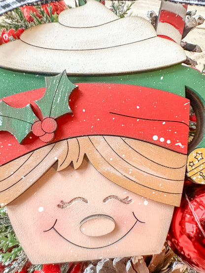 Elf Face Mug Ornament with gift card holder