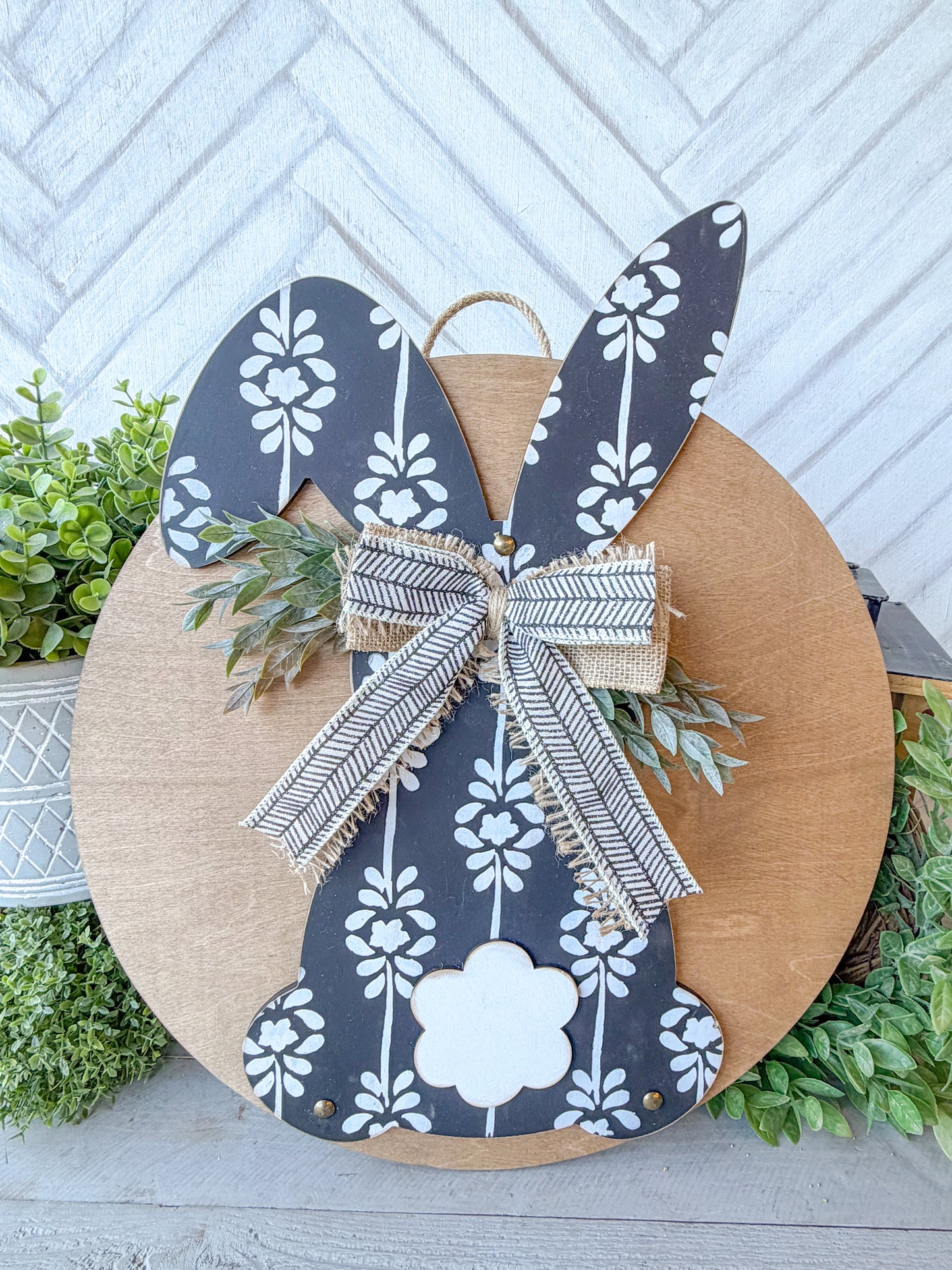 bunny shaped 18-inch door hanger