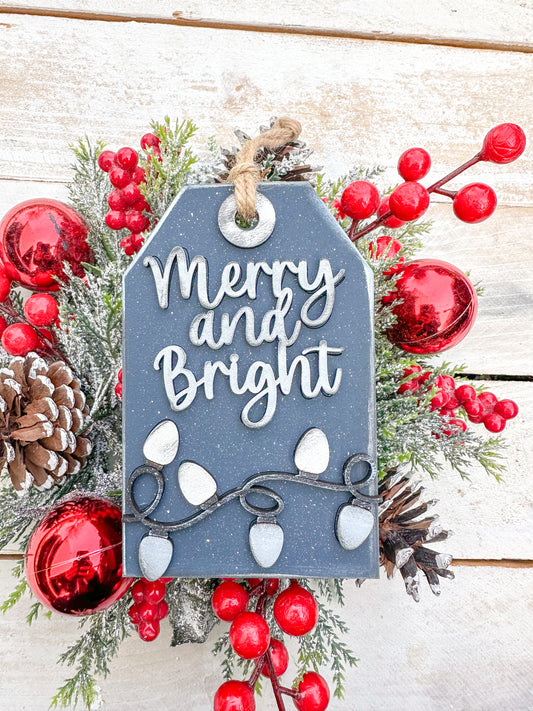 Merry and Bright Gift Card Holder Tag Ornament