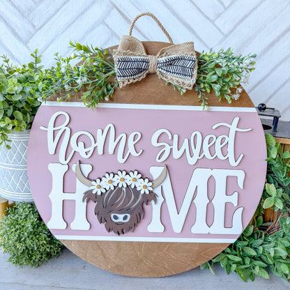 home sweet home highland door round